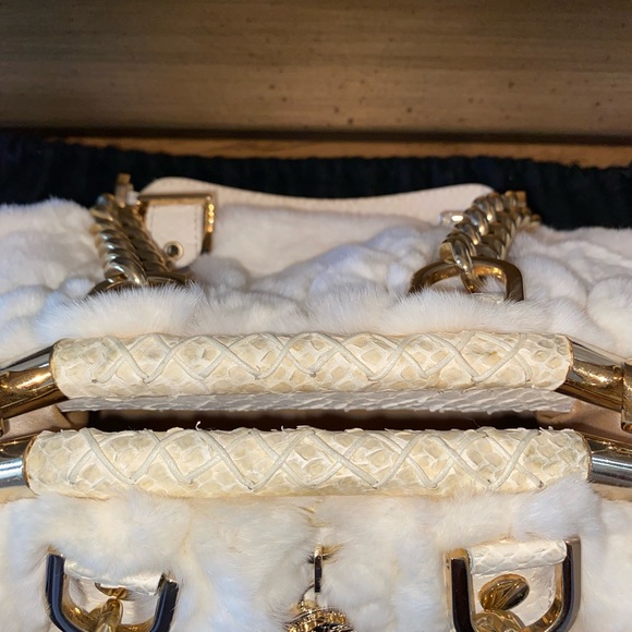 Versace Fur Off White Satchel - Picture 10 of 15